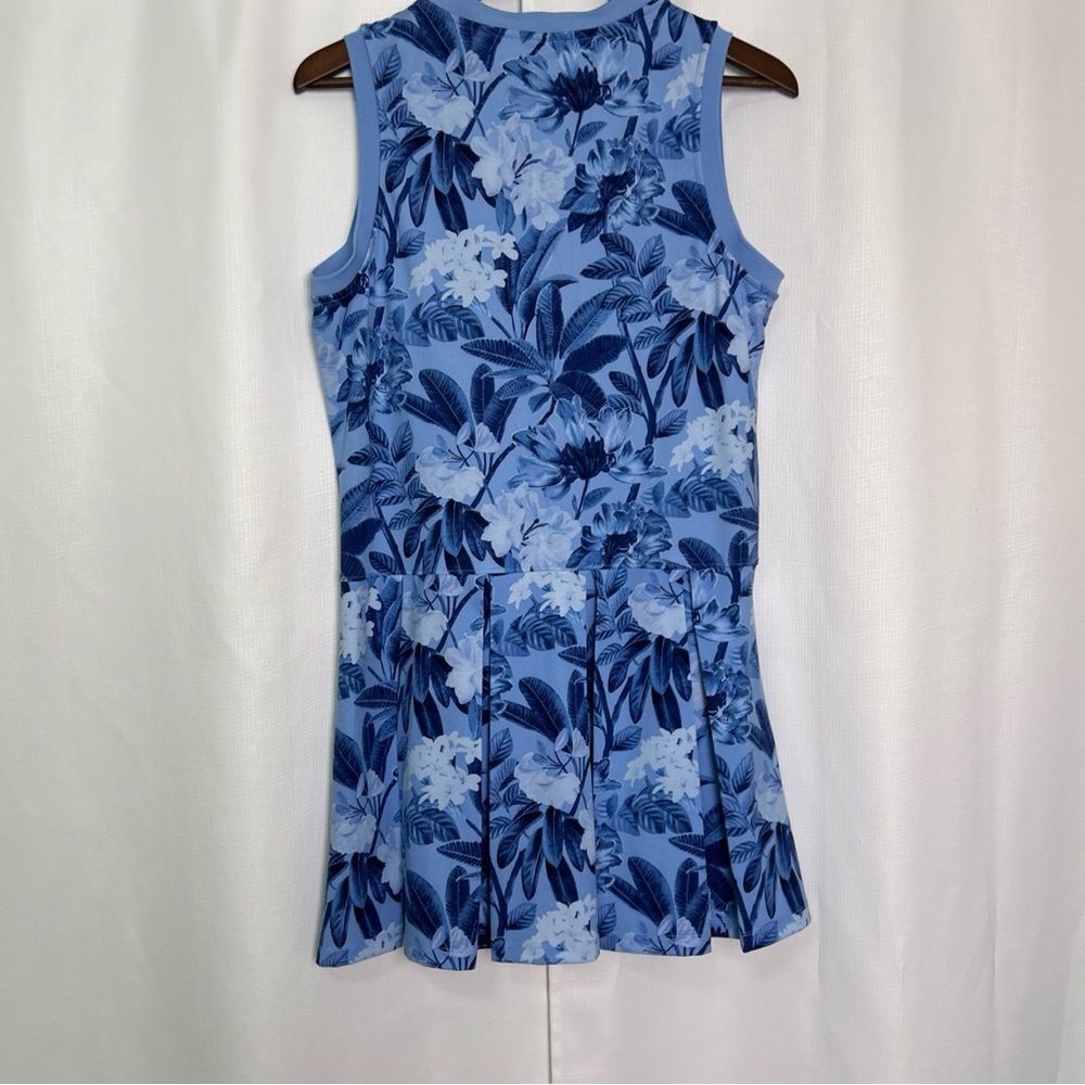 NWT Tommy Bahama Women’s L Active Dress Blue Floral Pleated UPF 50 Quick Dry - Picture 5 of 8